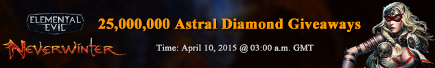 25,000K Neverwinter Astral Diamonds Giveaways